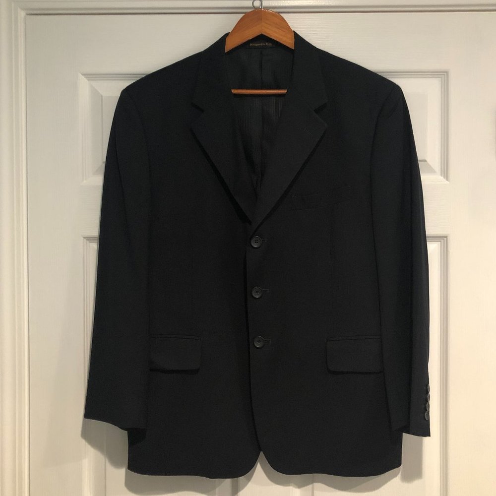 Vinci mens black suit 42s 36s